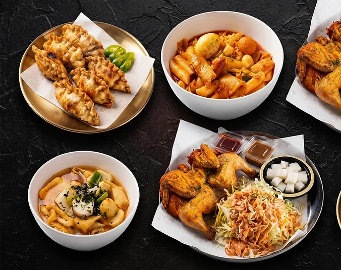 Korean street food spread
